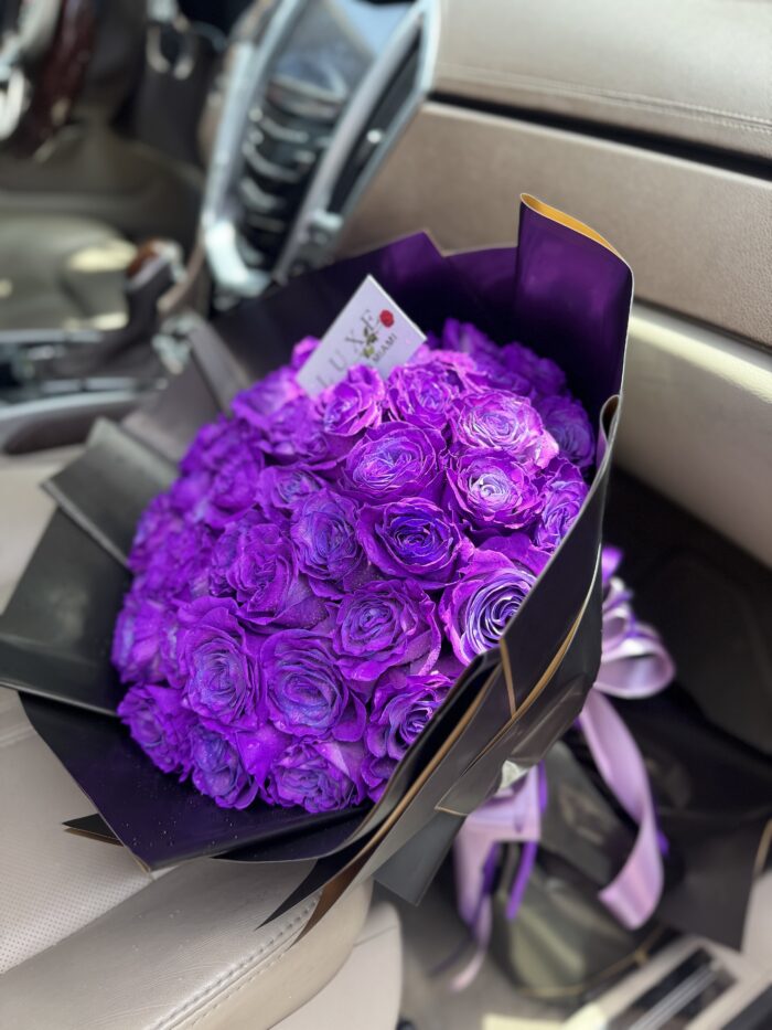 Bouquet of Tinted Purple Roses