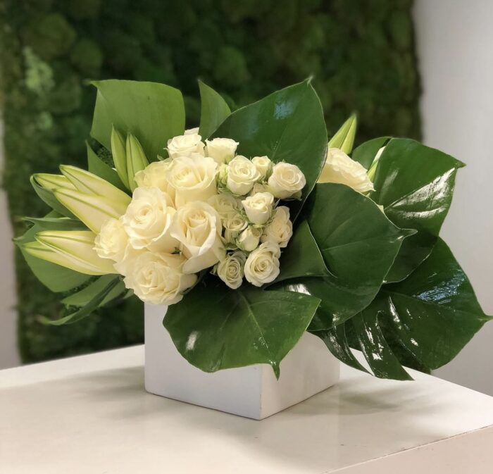 Elegant white and green arrangement